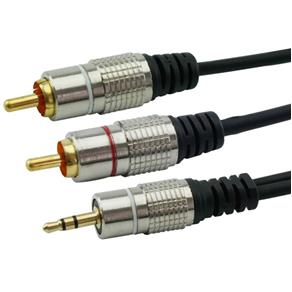 Cabo P2 Stereo + 2Rca 2.0 Metros (Profissional)