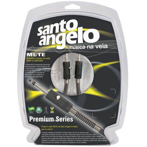 Cabo para Guitarra 0,50mm P10 X P10 Mute com Mola 6,10m Santo Angelo