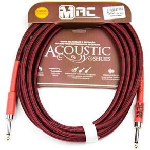 Cabo para Instrumentos Mac Cabos Acoustic Series 3.05m Têxtil P10 Reto