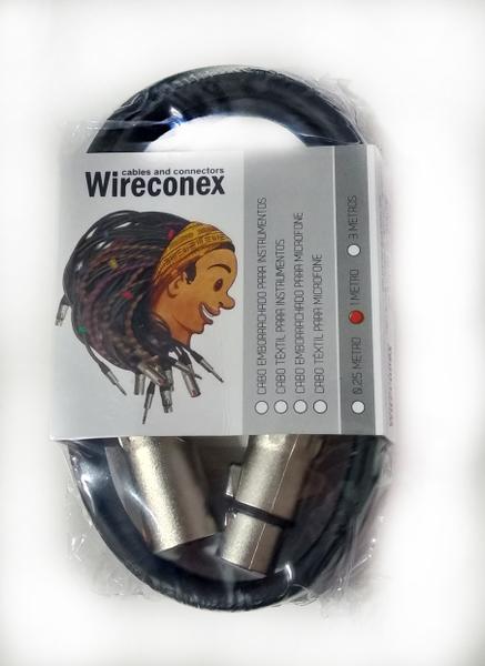 Cabo para Microfone Emborrachado 1 Metro Mpbe1 Wireconex