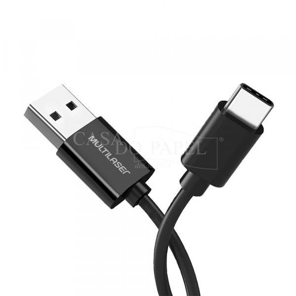 Cabo USB Type-C 1.2m Preto Multilaser