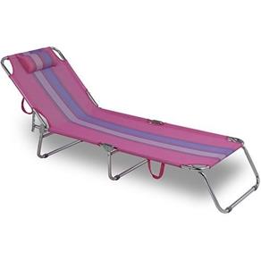 Cadeira Espreguiçadeira em Alumínio Mor Piscina Praia Jardim Rosa