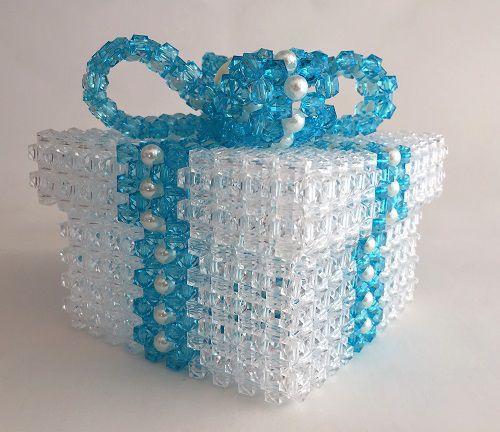 Caixa de Laço / Bombonieri - Cristal/Azul - Alice