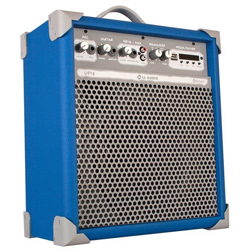 Caixa de Som Amplificada 55W Usb 8 Pol Azul Up8 Ll Áudio