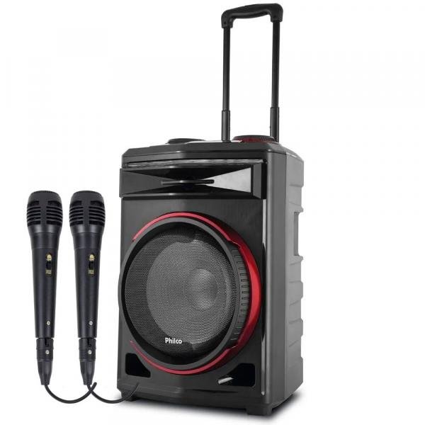 Caixa de Som Amplificada Philco PCX6500 380w Bluetooth USB Radio FM Equalizador com 2 Microfones