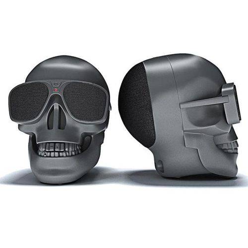 Caixa de Som Bluetooth Caveira Skull Portatil Cor Preto