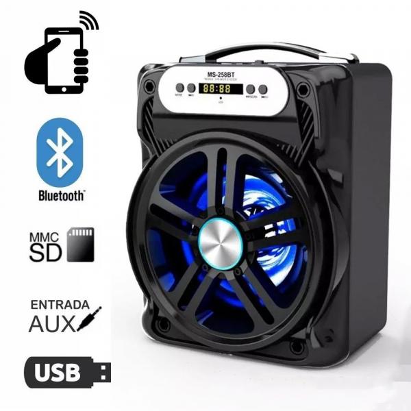 Caixa de Som Bluetooth Ms-258BT - Speaker