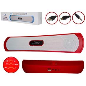 Caixa de Som Bluetooth Portatil com Suporte para V3 USB P2 SD Vermelho D-BH1032 D-BH1032 Grasep
