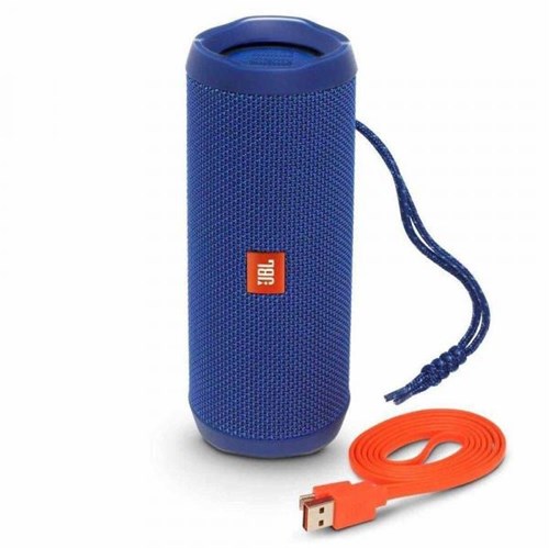 Caixa de Som Bluetooth Portátil JBL Flip4 Prova de Água Azul