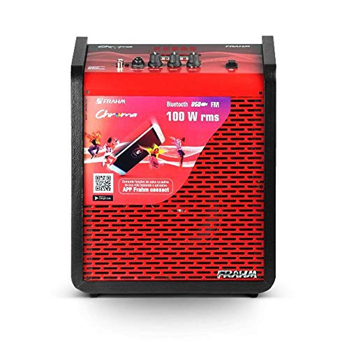 Caixa de Som Frahm Chroma Cr400 App Amplificada Multiuso Usb e Bluetooth - 100 Watts Rms - Vermelha