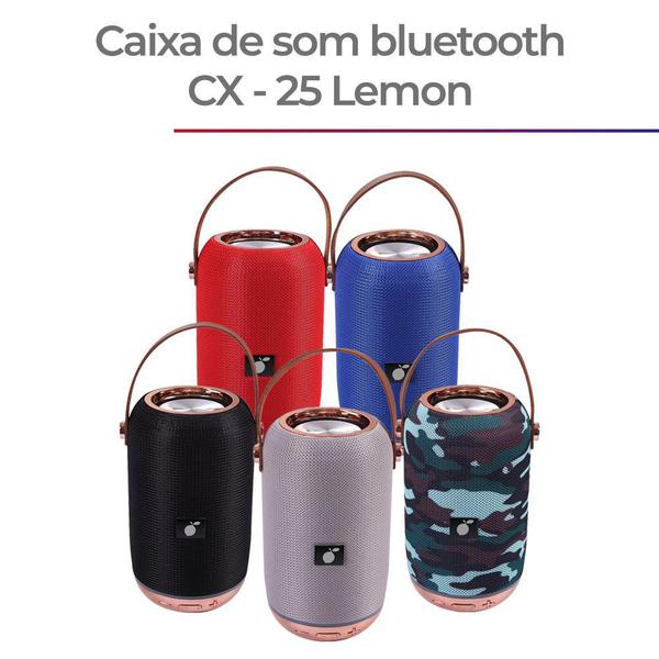 Caixa de Som Portatil Bluetooth CX-25 - PRETO / CINZA - Lemon