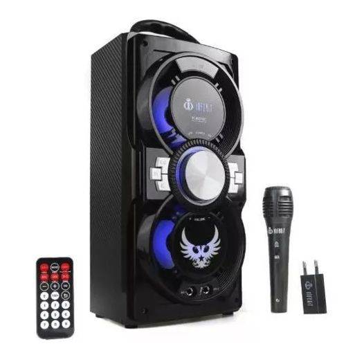Caixa de Som Portátil Bluetooth Microfone Karaoke Super Potente Usb 12w..