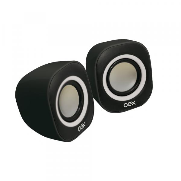 Caixa de Som Portátil Speaker Round Preto e Branco Sk-100 Oex