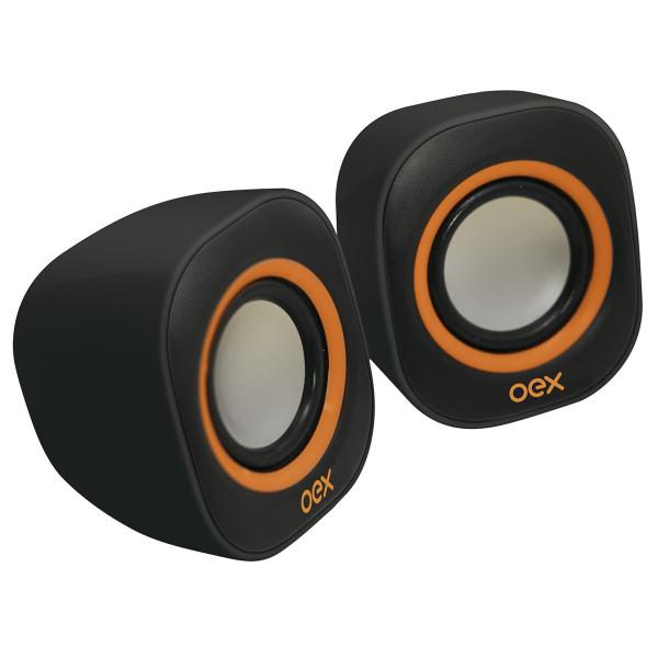 Caixa de Som Portátil Speaker Round Preto e Laranja Sk-100 Oex