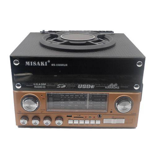 Caixa de Som Radio Retro Usb Micro Sistem com Gravador Fm, Am Sd com Controle 10 Bandas Profissional
