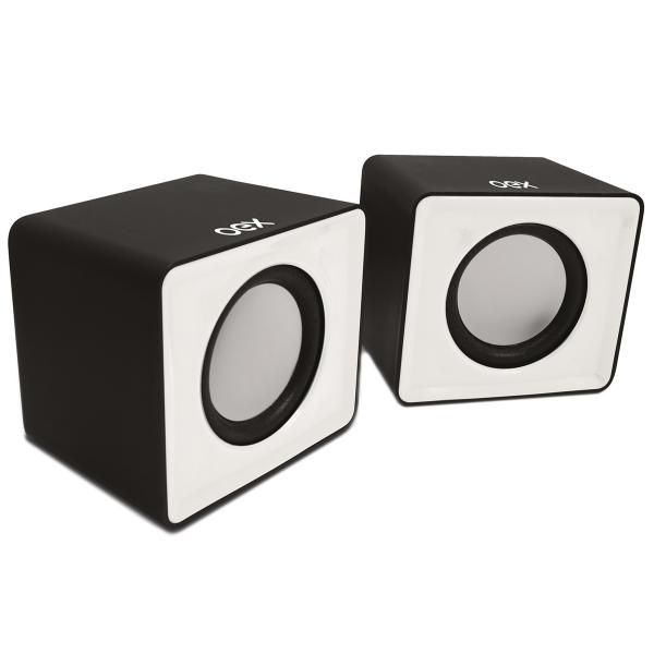 Caixa de Som Speaker Cube 3W Rms Preto e Branco Sk-102 Oex