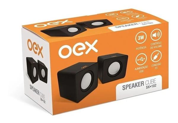 Caixa de Som Speaker Sk102 3W Rms P2 Preto Plug Play Oex