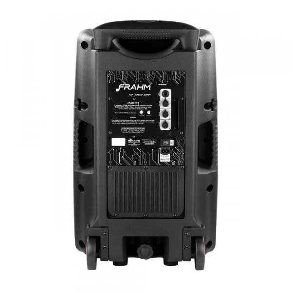 Caixa FRAHM CF 1000 APP 12 POL. + Driver 500RMS BT/ USB/ FM Bateria Interna