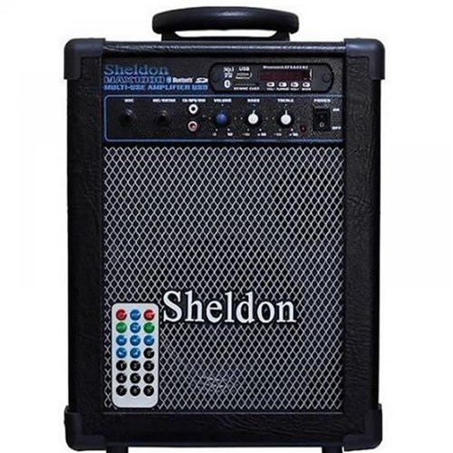 Caixa Multiuso Sheldon Max 1000 Preta, Bluetooth, 15W - Bivolt