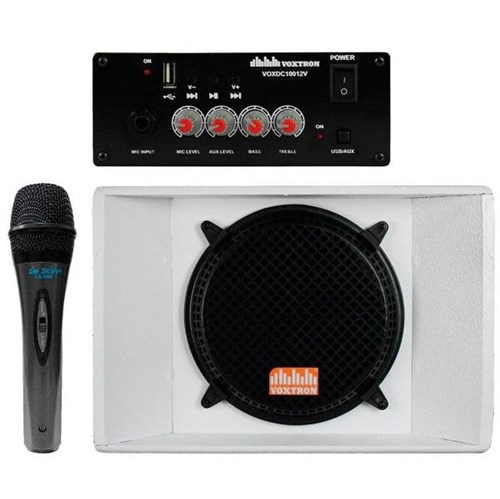 Caixa Quadrilatera Voxtron Kit 4 Falantes 12 Polegadas 200W + Amplificador + Microfone