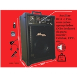 Caixa Som Amplificada Multiuso 50W 8" Microfone Instrumento Usb FM MP650