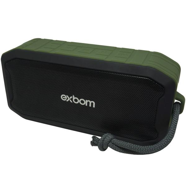 Caixa Som Amplificada Portátil Bluetooth Prova Dágua Mp3 Fm Usb Sd Aux Bateria M86BT Verde/Preto - Exbom