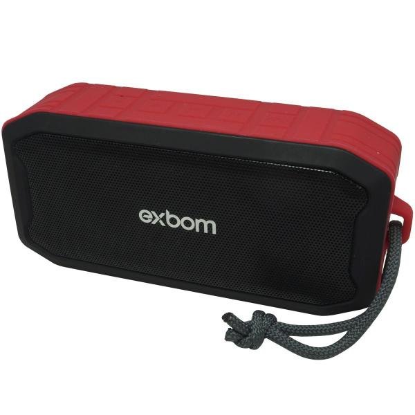 Caixa Som Amplificada Portátil Bluetooth Prova Dágua Mp3 Fm Usb Sd Aux Bateria M86BT Vermelho/Preto - Exbom
