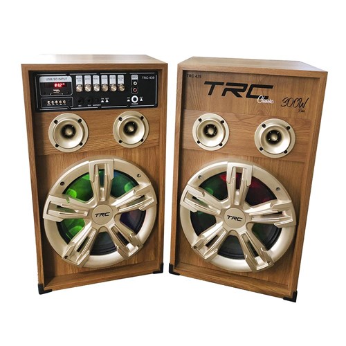 Caixas de Som TRC439 Amplificadas 300w 2 Microfones Trc 110V-220V