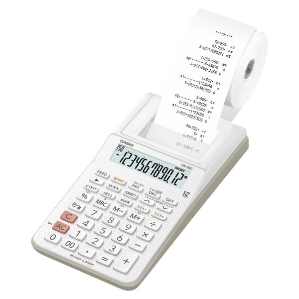 Calculadora 12 Dígitos com Bobina Branca Hr-8rc-Bk-B-Dc Casio