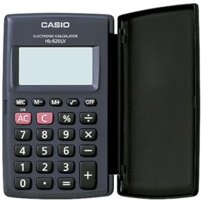 Calculadora Casio de Bolso 8 Dígitos Hl-820lv-bk-w-dh Preta, com Tampa Abre e Fecha - 21879