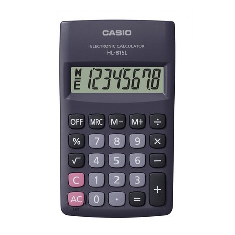 Calculadora Casio de Bolso Vertical C/ Visor 8 Dígitos Hl-815L-Bk - Casio