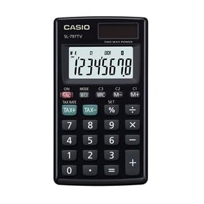 Calculadora Casio de Bolso Vertical C/ Visor 8 Dígitos SL-797TV-BK - CASIO