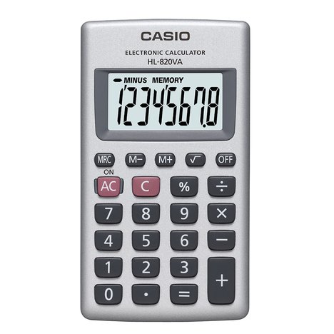 Calculadora Casio de Bolso Vertical, Visor 8 Dígitos Hl-820Va - Casio