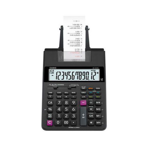 Calculadora Casio HR-100RC Preta com Bobina 12 Dígitos