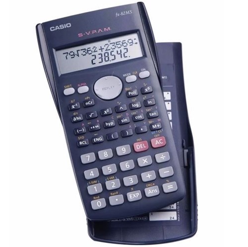 Calculadora Científica Casio C/ 240 Funções, Visor de 2 Linhas e 10 Dígitos FX-82MS
