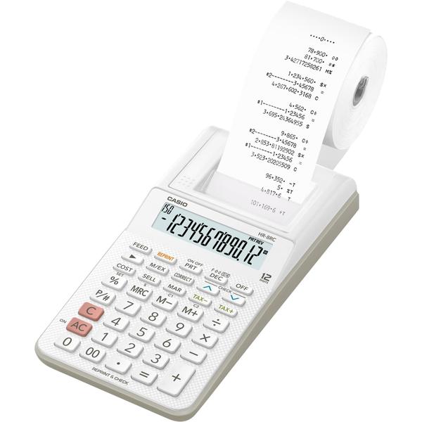 Calculadora com Bobina 12 Dígitos HR-8RC-WE-B-DC Branca CASI - Casio