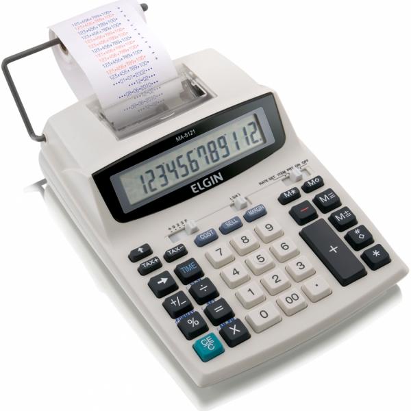Calculadora com Bobina 12 Dígitos MA-5121 Impressão Bicolor - Elgin