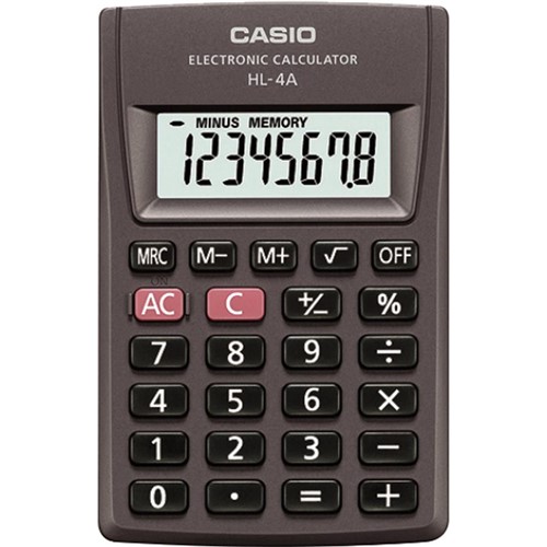 Calculadora de Bolso 8 Dígitos - Hl-4A-S4-Dp - Casio (Preta)
