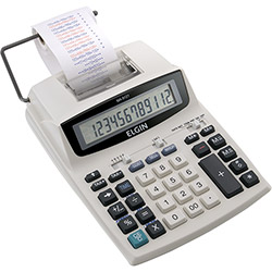 Calculadora de Impressão 12 Dígitos com Adaptador - Elgin Branca