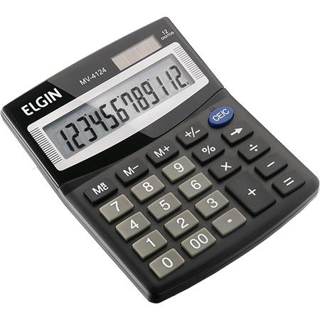 Calculadora de Mesa 12 Dígitos Preta Mv4124 - Elgin