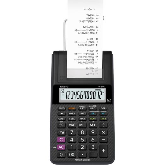 Calculadora de Mesa C/Bobina 12 Digitos Preta (Hr-8rc-Bk-B-Dc) - Casio
