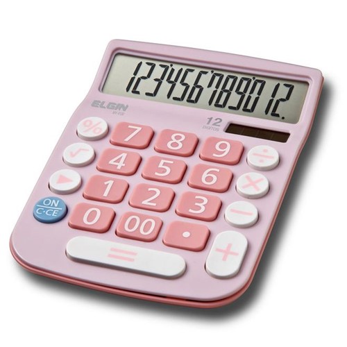 Calculadora de Mesa de 12 Dígitos Rosa MV-4130 - Elgin