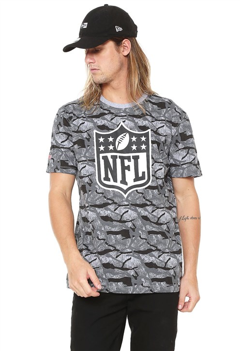 Camiseta New Era NFL Camuflada Cinza