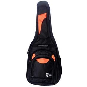 Capa Bag Luxo para Guitarra Preta C/ Laranja GT 2 BK/OR Estofada e Resistente- Custom Sound