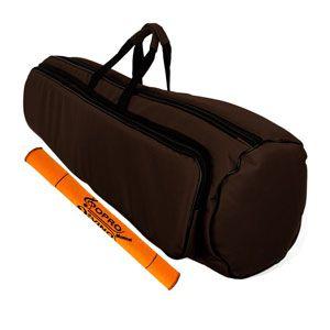 Capa Bag Trombone Longo Extra Luxo C/ Bolsos Marrom Lp Bags