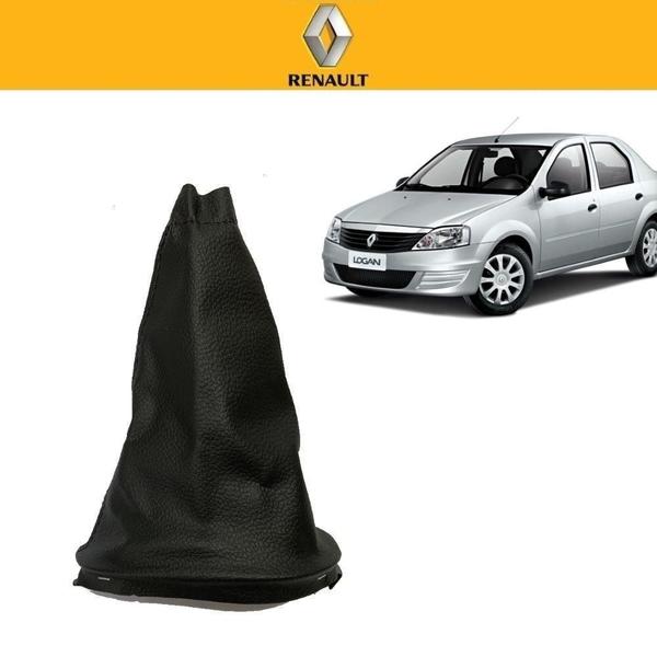 Capa Câmbio Renault Logan 2008 a 2015 Costura Preta