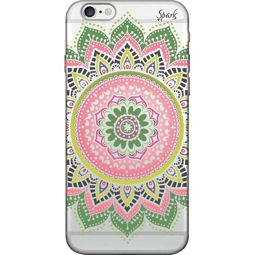 Capa para Celular Iphone 8 Plus - Spark Cases - Mandala Verde e Rosa