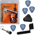Capotraste Dolphin Delrin Para Violão E Guitarra Prata 26382 + Kit IZ1