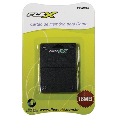 Cartão de Memória Playstation 2 16Mb Preto Fxmc16 Flex