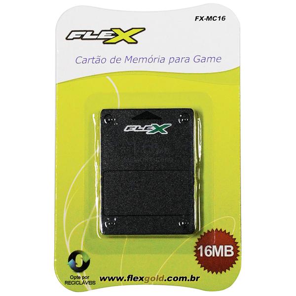 Cartão de Memória Playstation2 16mb Preto Fxmc16 - Flex